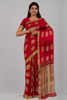 Red Chakra Pure Silk Handloom Saree