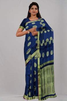 Blue Chakra Pure Silk Handloom Saree