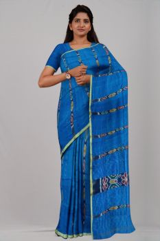 Sky Blue Kotki Pure Silk Handloom Saree