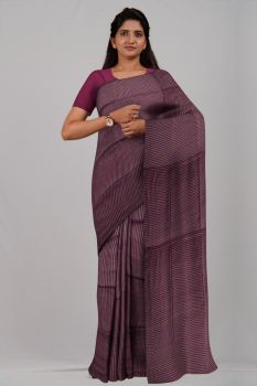 Maroon Line Cotton Handloom Saree