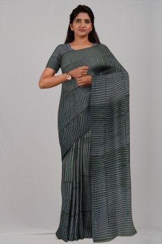 Black Line Cotton Handloom Saree
