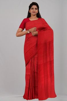 Red Line Cotton Handloom Saree