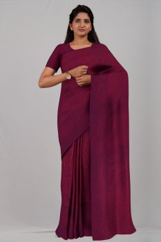 Dark Maroon Line Cotton Handloom Saree