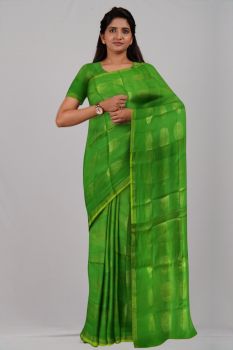 Green Chakra Silk Handloom Saree From Bengal