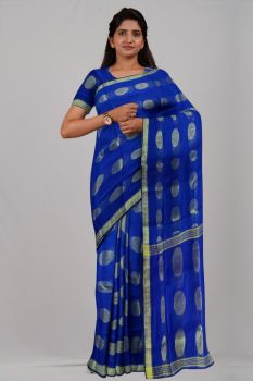 Royal Blue Chakra Silk Handloom Saree