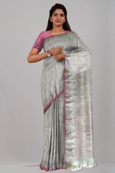 White Pink Stripes Design Pure Handloom Cotton Saree