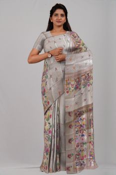 Off White Pure Handloom Katha Stitch From Bengal