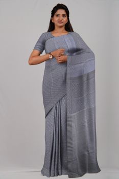 Gray Pure Handloom Cotton Saree From Bengal