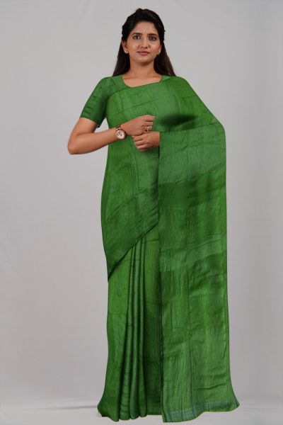 Green Line Tissue Cotton Handloom Saree