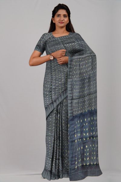 Black Gold Minakari Silk Saree From Bengal